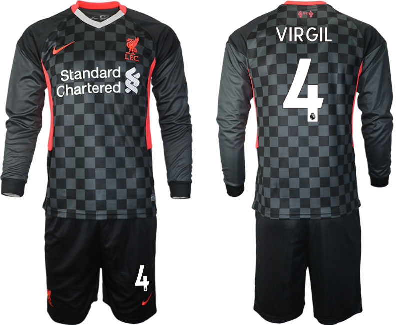 Men 2021 Liverpool away long sleeves #4 soccer jerseys
